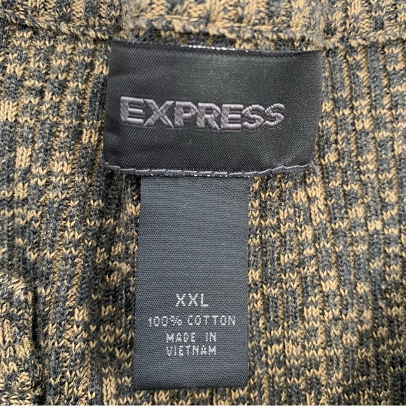 Express Sweater Men XXL  Rib Knit Pull Over Long Sleeve 100% Cotton - Picture 5 of 8